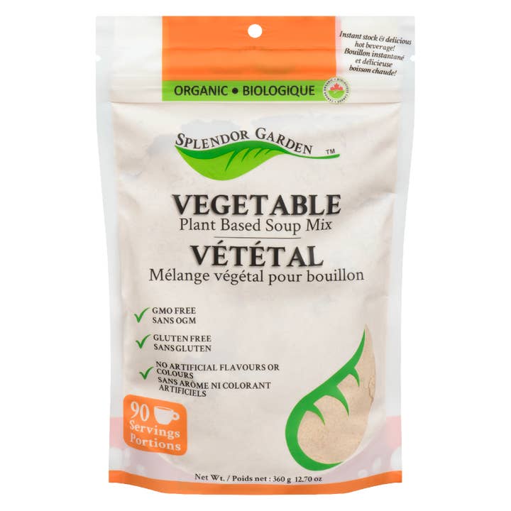 ORGANISATION SG. Mélange à soupe à base de légumes et de plantes 12/360g pour la vente par Star Wholesale Ltd.