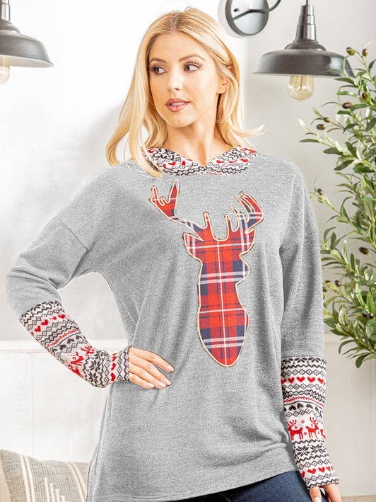 HEIMISH - Wholesale Hoodie – Women's - ET6455-10 CHRISTMAS REINDEER0
