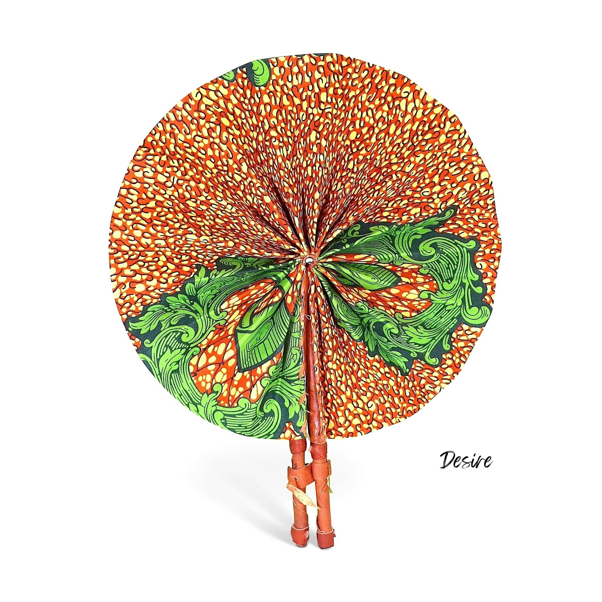 Ti-a Woven Goods - Wholesale Handheld Folding Fan - African Fabric Fan10