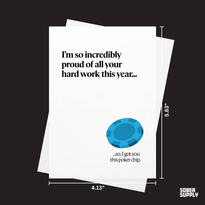 SOBER SUPPLY - Wholesale Everyday Greeting Card - Congratulations, here's a poker chip1