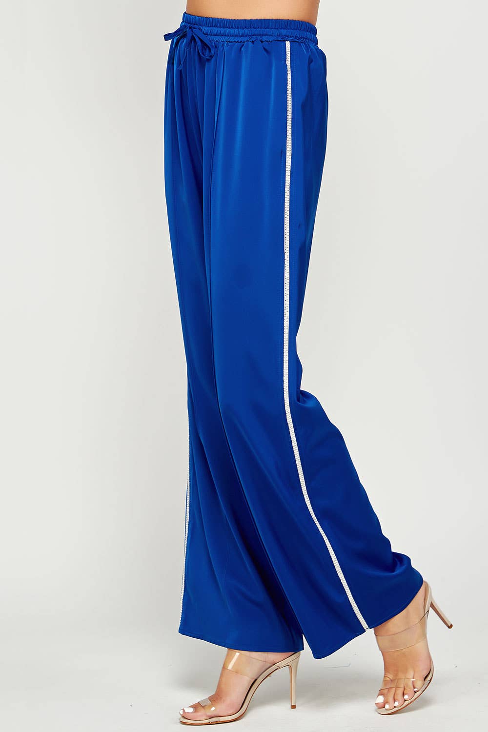 Strut & Bolt - Wholesale Pants - Women's - Rhinestone Trim Satin Track Pants4