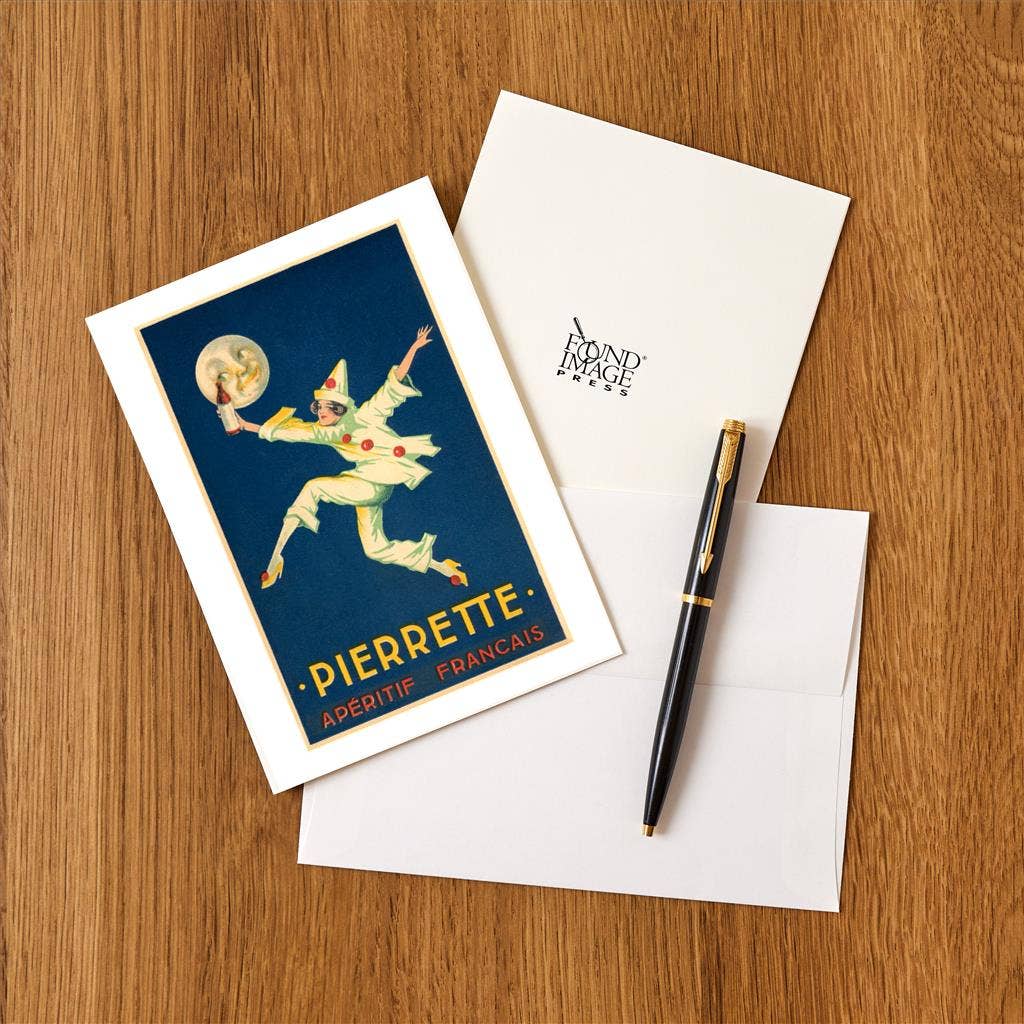 Found Image Press - Vente Assortiments de papeterie/cartes - Carte de vœux FG-203 Pierrette, Apéritif français1