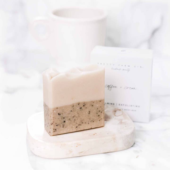 Coffee + Cream Handmade Tallow and Goat Milk Soap Bar for wholesale by Pretty farm girl