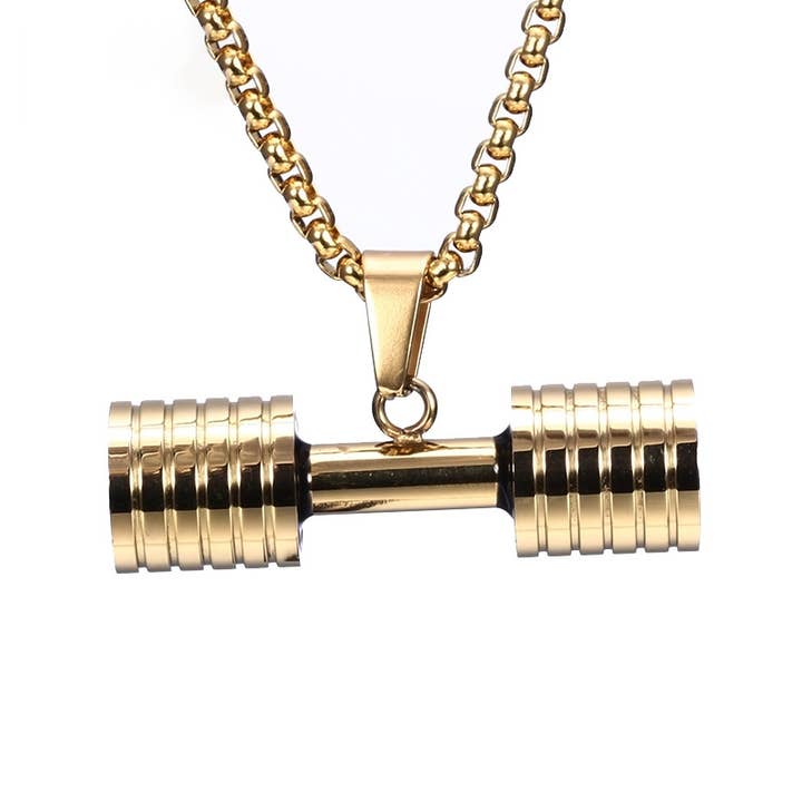 Gemcohub - Vendita all'ingrosso Collana con ciondolo/pendaglio - Collana con Bilanciere da Uomo Ciondolo a Manubrio1