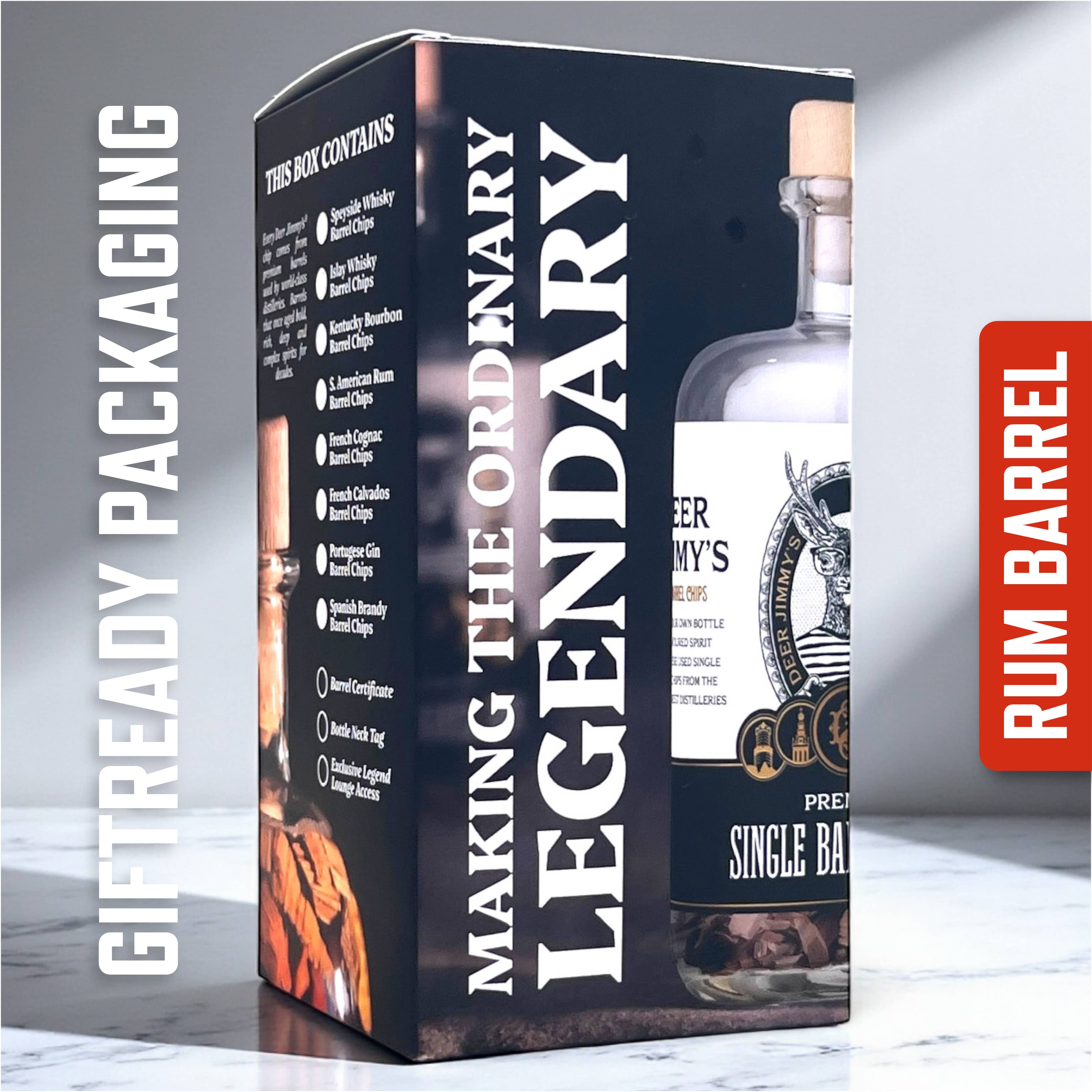 Deer Jimmy's® – wholesale DIY drink kit – Deer Jimmy's® DIY Rum Gift Set – Jamaican Rum Barrels1