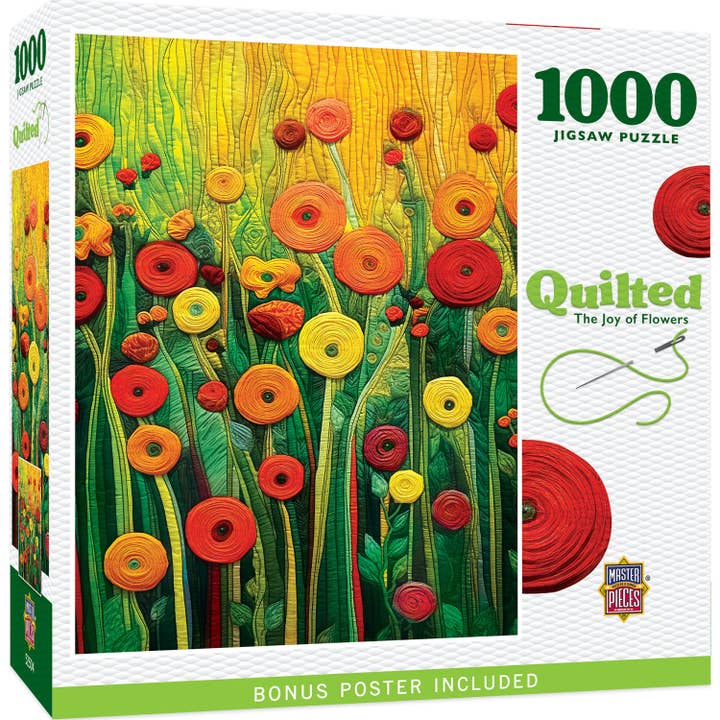 Quilted - The Joy of Flowers 1000 Piece Puzzle for wholesale by Masterpieces Puzzles