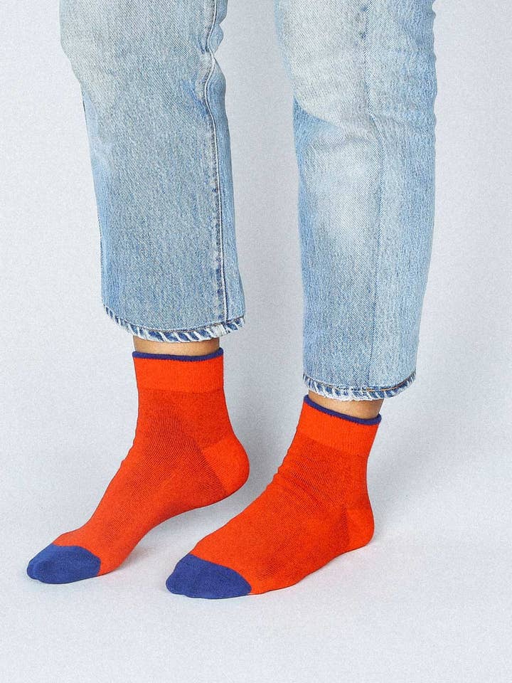 Centre Ankle Sock - Splash of Contrasting Color for wholesale by Tailored Union