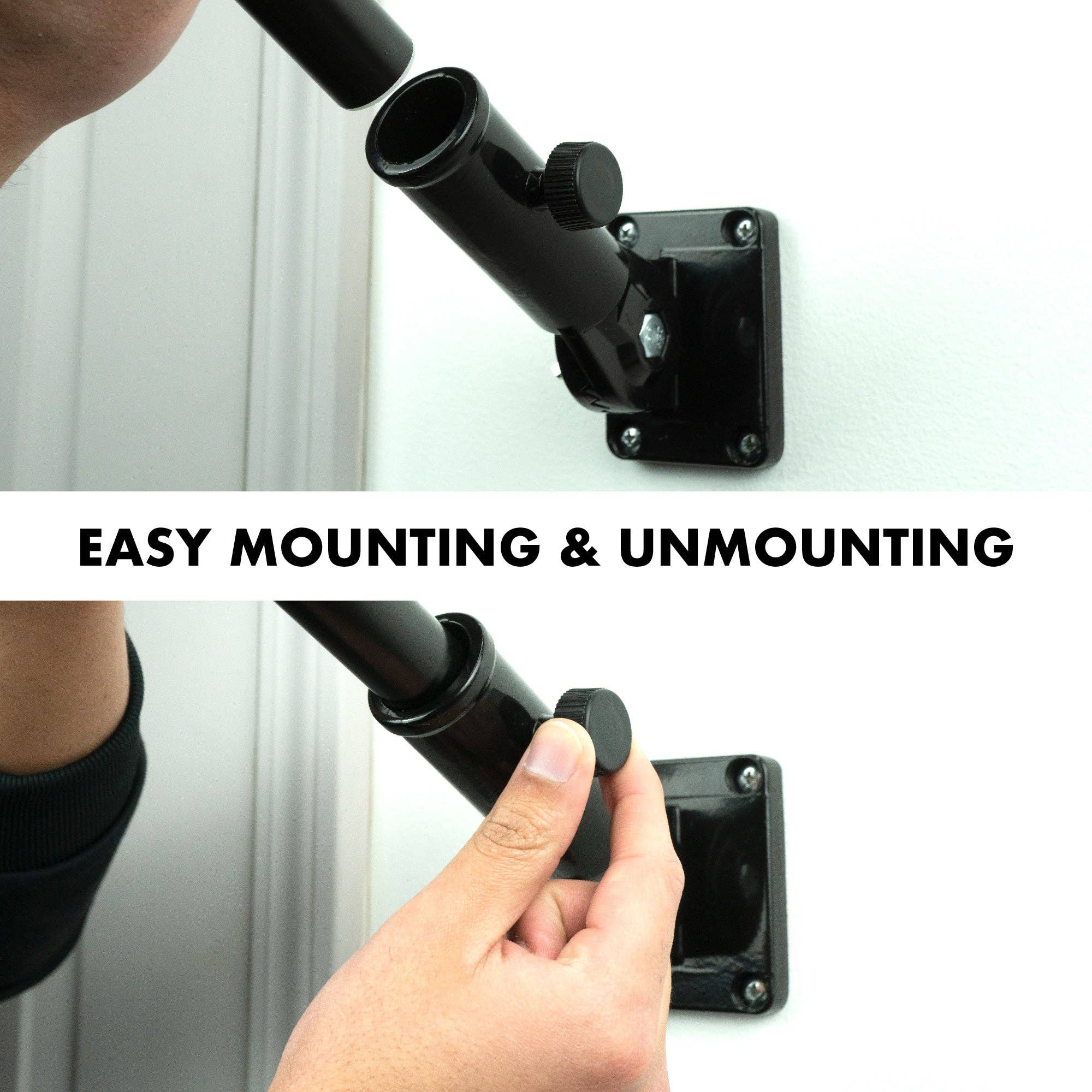 G128 - Wholesale Flagpole - G128 6Ft Tangle-Free Aluminum Spinning Black Flagpole - Aluminum Wall Mount Flag Pole for Commercial/Residential Use (Flag NOT Included)7