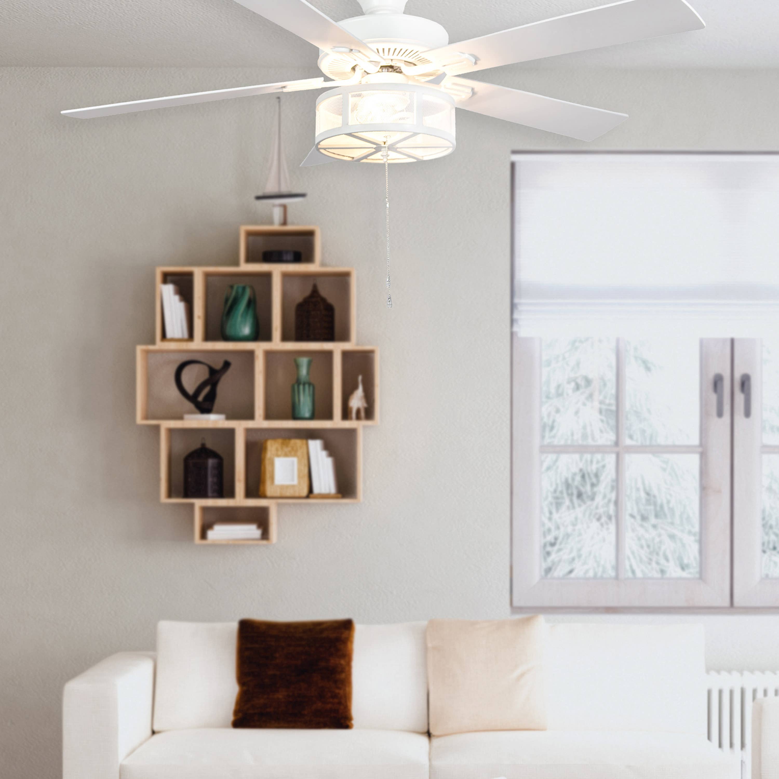 River of Goods - Wholesale Ceiling Fan - 52"W Easton White 5-Blade LED Ceiling Fan3