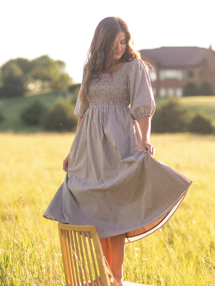 Inherit Clothing Company - Wholesale Dress - Women's - Womens Kayleen Gingham Maxi Dress Fall 10