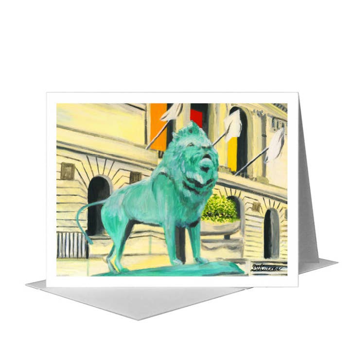 Löwe, Chicago, Grußkarte (#7367D) für den Großhandel von Printed Canvas