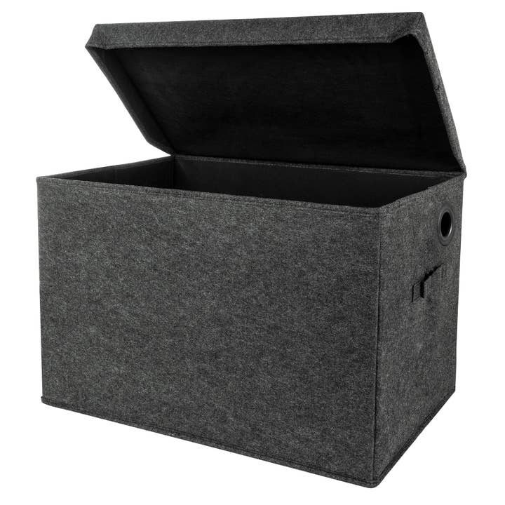 Charcoal Gray Felt Toy Box by Sammy & Lou® for wholesale by Trend Lab