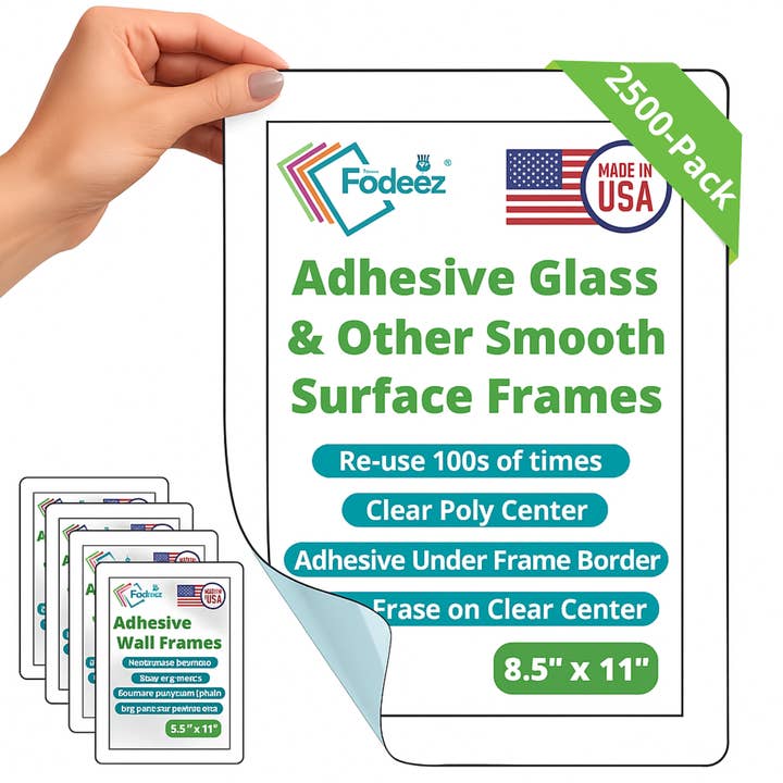 8.5 x 11 for walls and smooth surfaces Bulk for wholesale by Fodeez® Frames