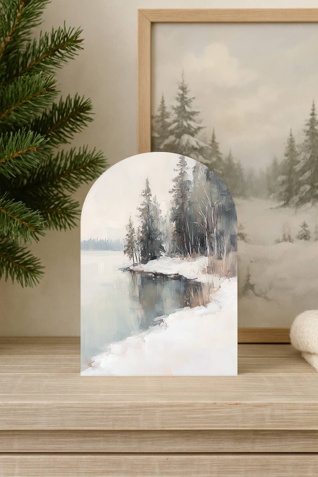 The 19th Collective - Wholesale Sign - Snowy Forest Arch Wall Art – Vintage Winter Decor