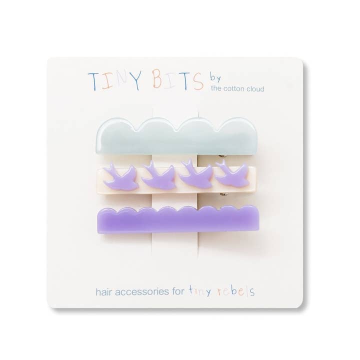 Hair Clip Set Birds for wholesale by the cotton cloud