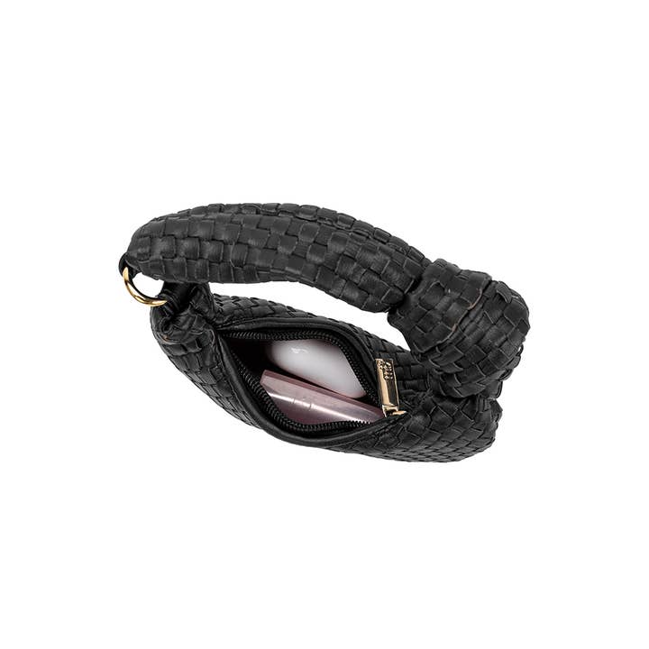 Melie Bianco - Wholesale Top Handle Bag - Women's - Brigitte Black Recycled Vegan Bag Charm