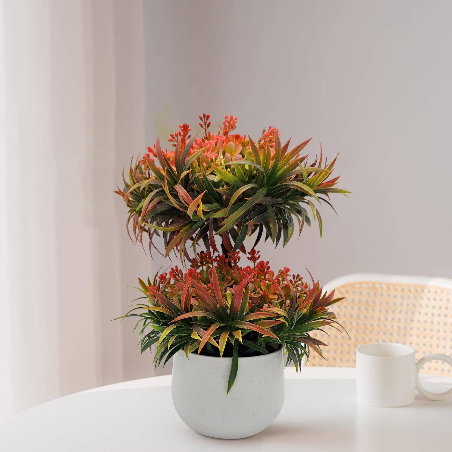 Ledsone – wholesale Artificial plant – Small Potted Artificial Flower 2 Pack Indoor Décor ~538132