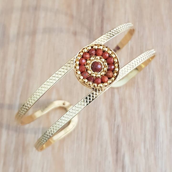 Jonc Inaya Jaspe rouge pour la vente par C'cedille