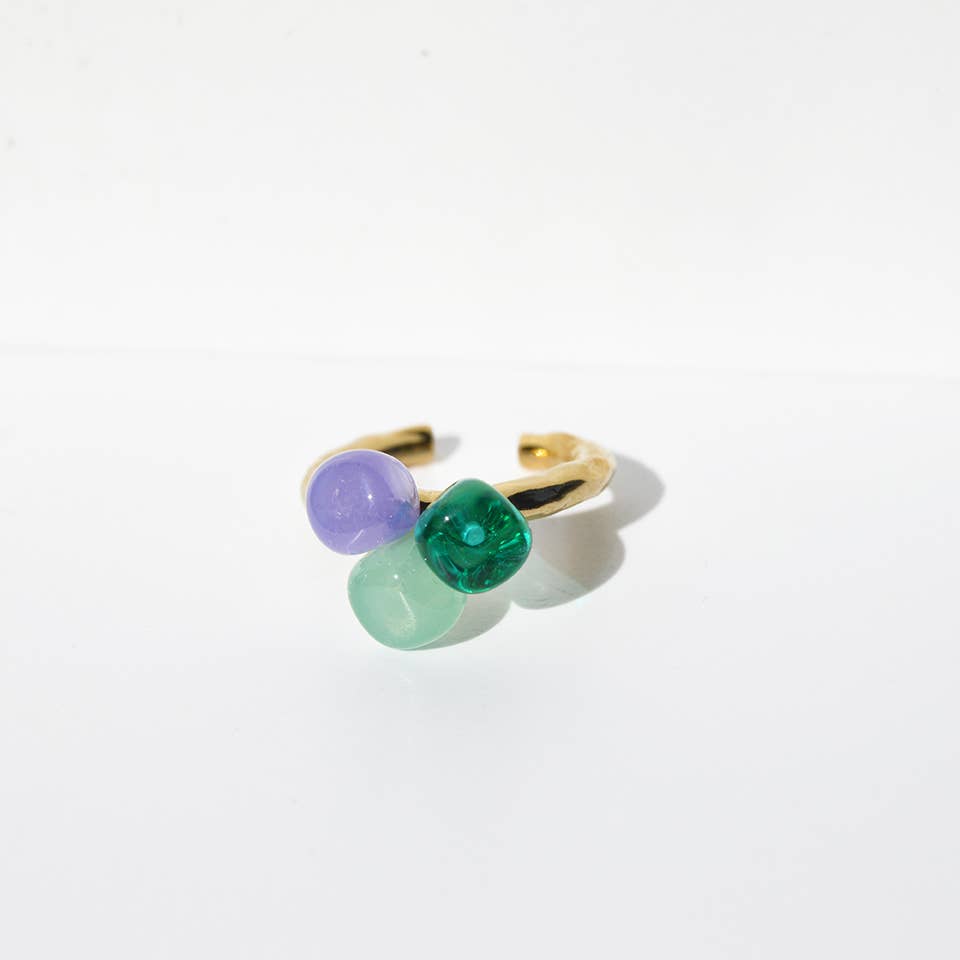 Chama Navarro - Wholesale Multi-Stone Ring - LALETI small Murano glass adjustable ring12