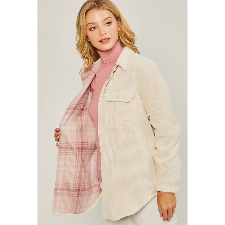 HiteJeans - Venta al por mayor Chaqueta - Mujer - Chaqueta de cuadros reversibles de pana