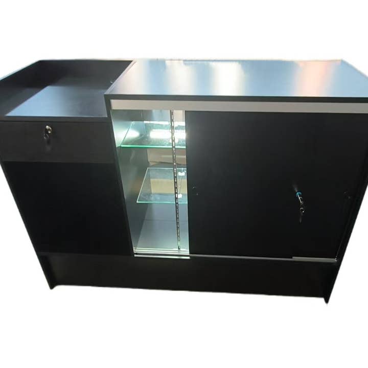 Only Hangers - Wholesale Retailer Display Stand/Case - 2-in-1 Counter - Combo Counter - Full Vision with Register Stand - With LED lights- 6feet3