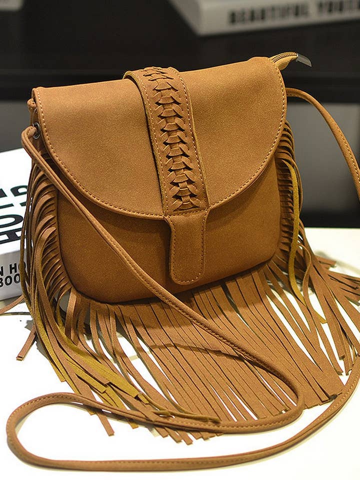 CWAB4566_FLAP WOVEN HALF CIRCLE TASSEL SHOULDER BAG for wholesale by NINEXIS