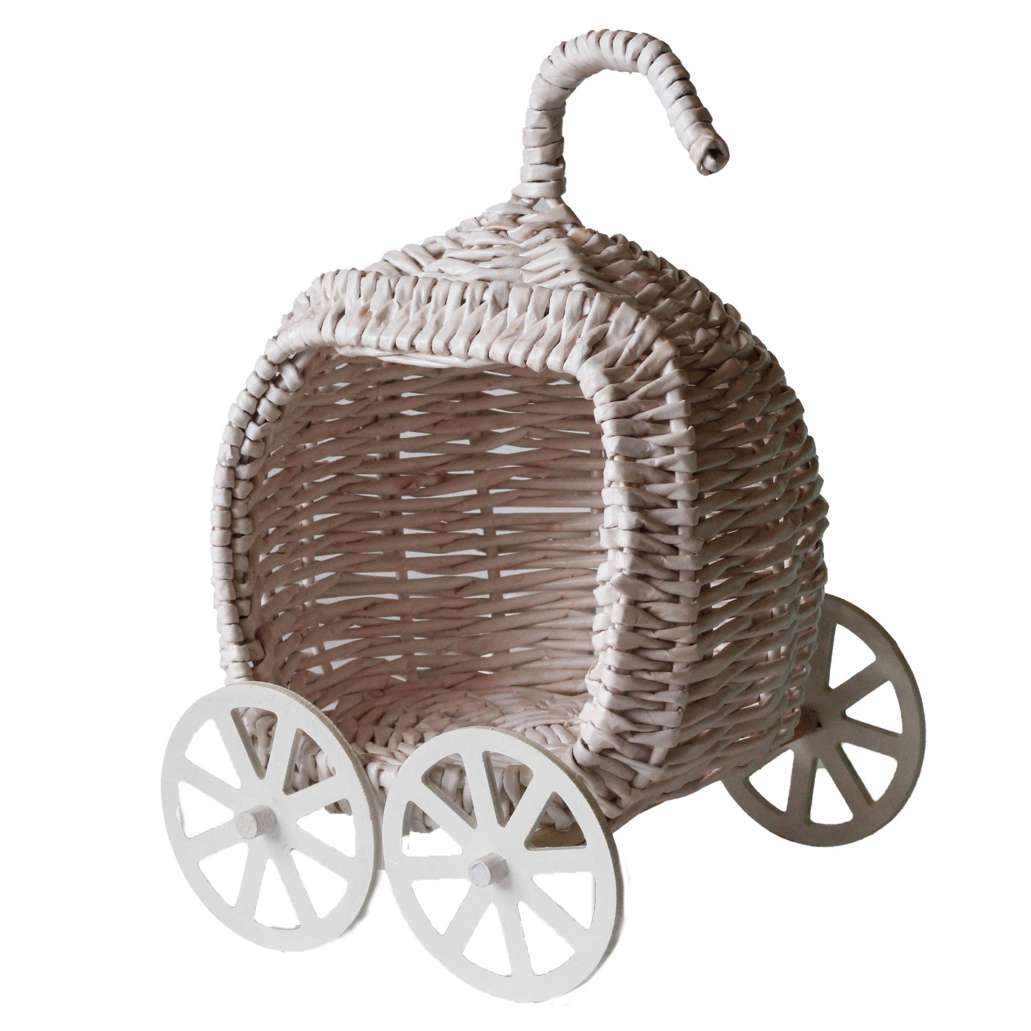 Lenasminiland - Vente Accessoire de poupée – enfant - Carrosse Cendrillon, landau citrouille en osier de conte de fées7