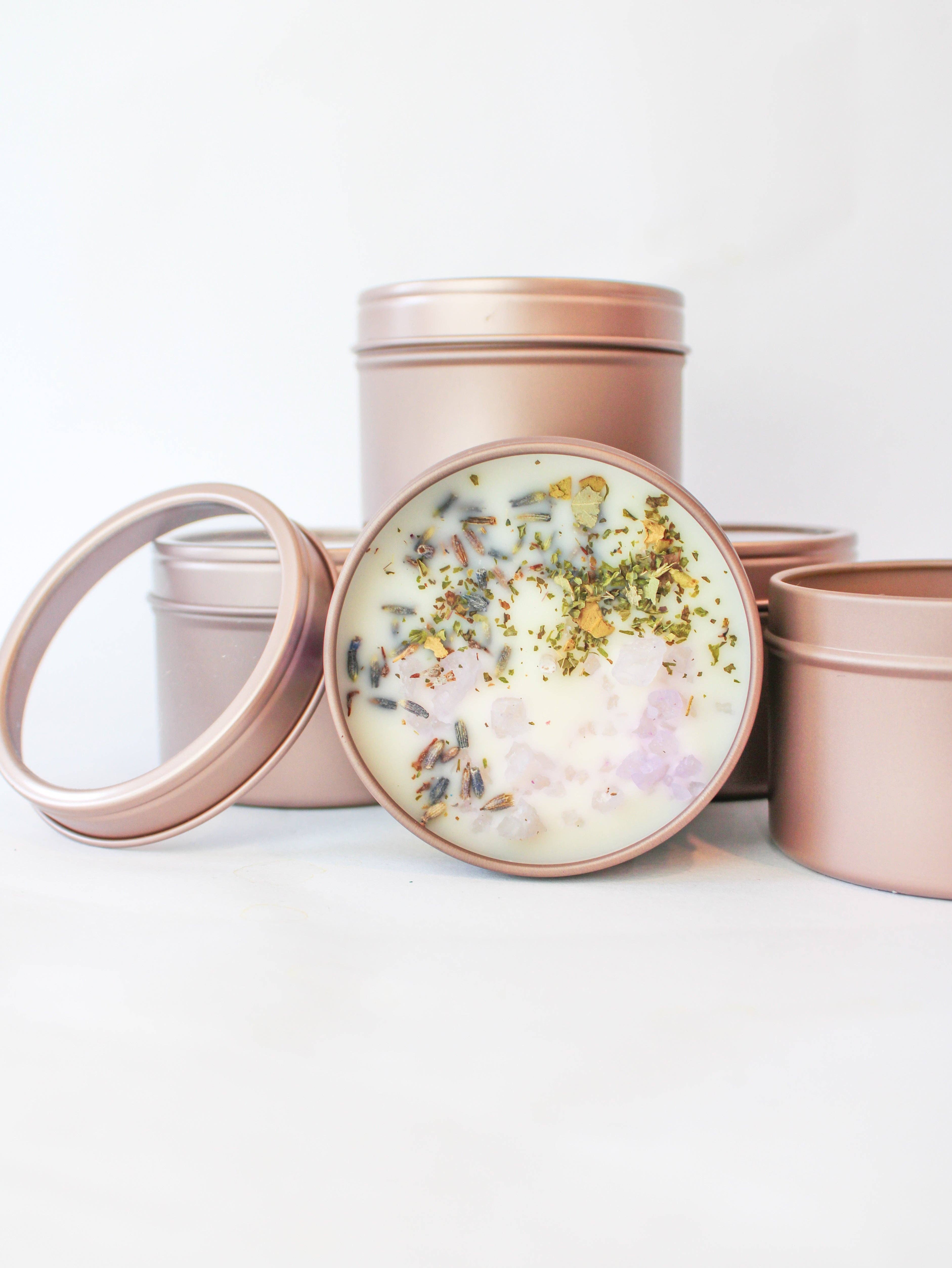 Ash & Rose - Wholesale Jar/Filled Candle - Unlabeled 4 oz Botanical Soy Wax Candles - Party Favors, Wedding, Birthday, Bulk Gifts, White Label, Customizable, Handmade6