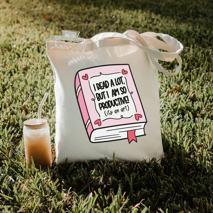 Literari Goods, Co | Book Themed Candles + Gifts - Vendita all'ingrosso Borsa tote - Donna - Leggo Molto | Borse di Tela | Regalo per Lettori per San Valentino