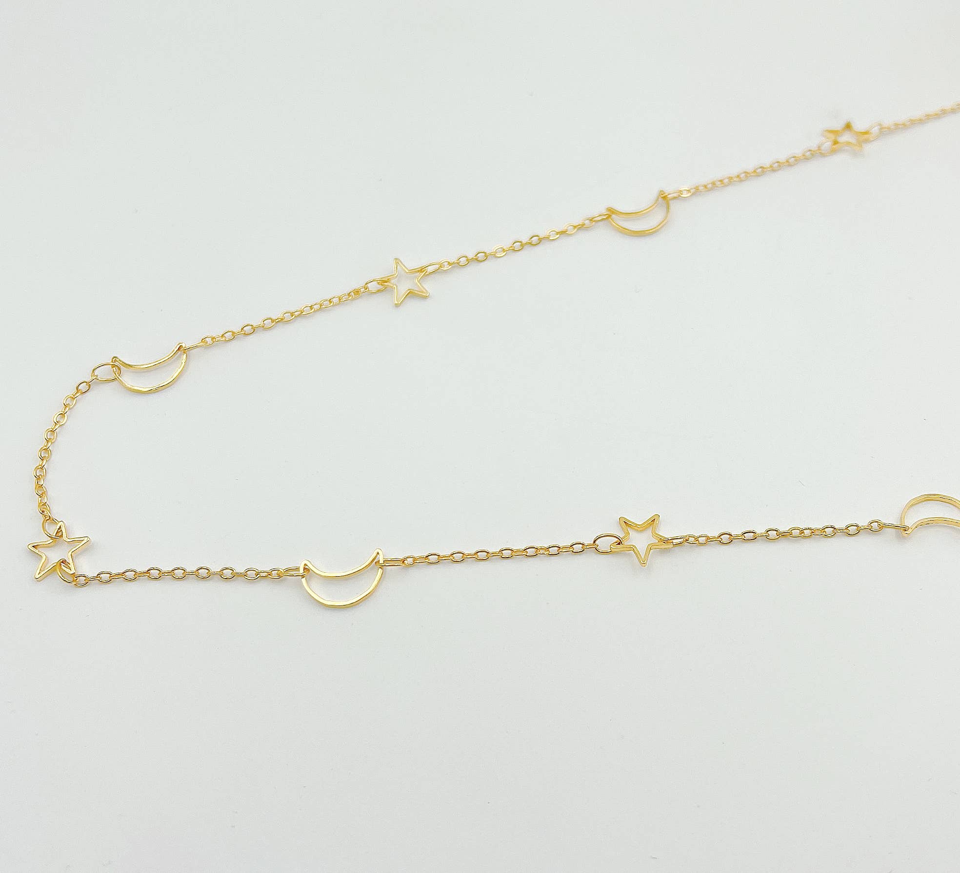 Beads Creation - Wholesale Craft Supplies - Star & Crescent Moon Chain, Gold Filled Chain Jewelry, CH1582