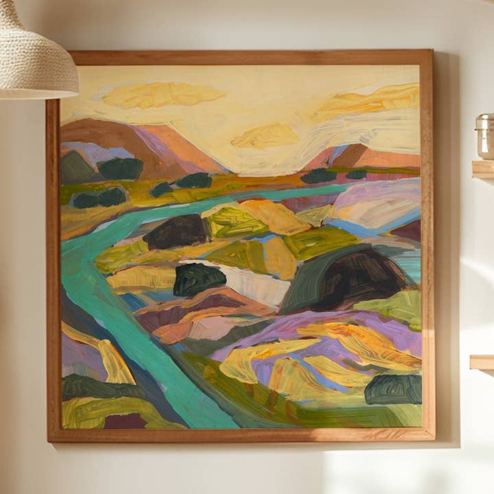 Abstract Southwest Landscape Painting Art Print for wholesale by El Baker Art
