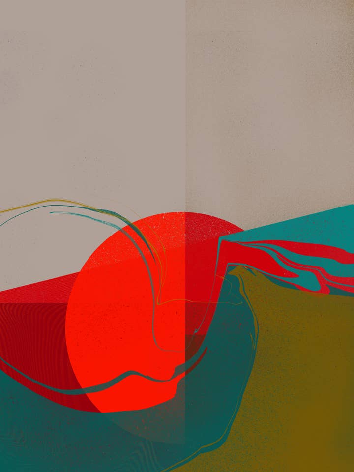 Abstract Sun Setting into the Sea - Giclee, Fine Art Print for wholesale by Eric Fisher