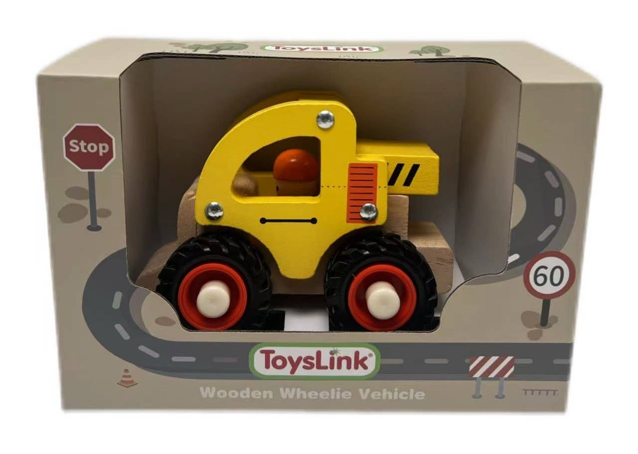 ToysLink – wholesale Toy car/truck – Child – Wooden Wheelie Bulldozer Toy Car1