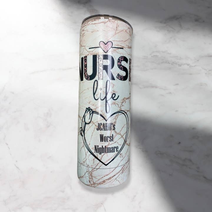 Nurse Life 20oz Double Walled Tumbler for wholesale by Twisted Tumbler, LLC