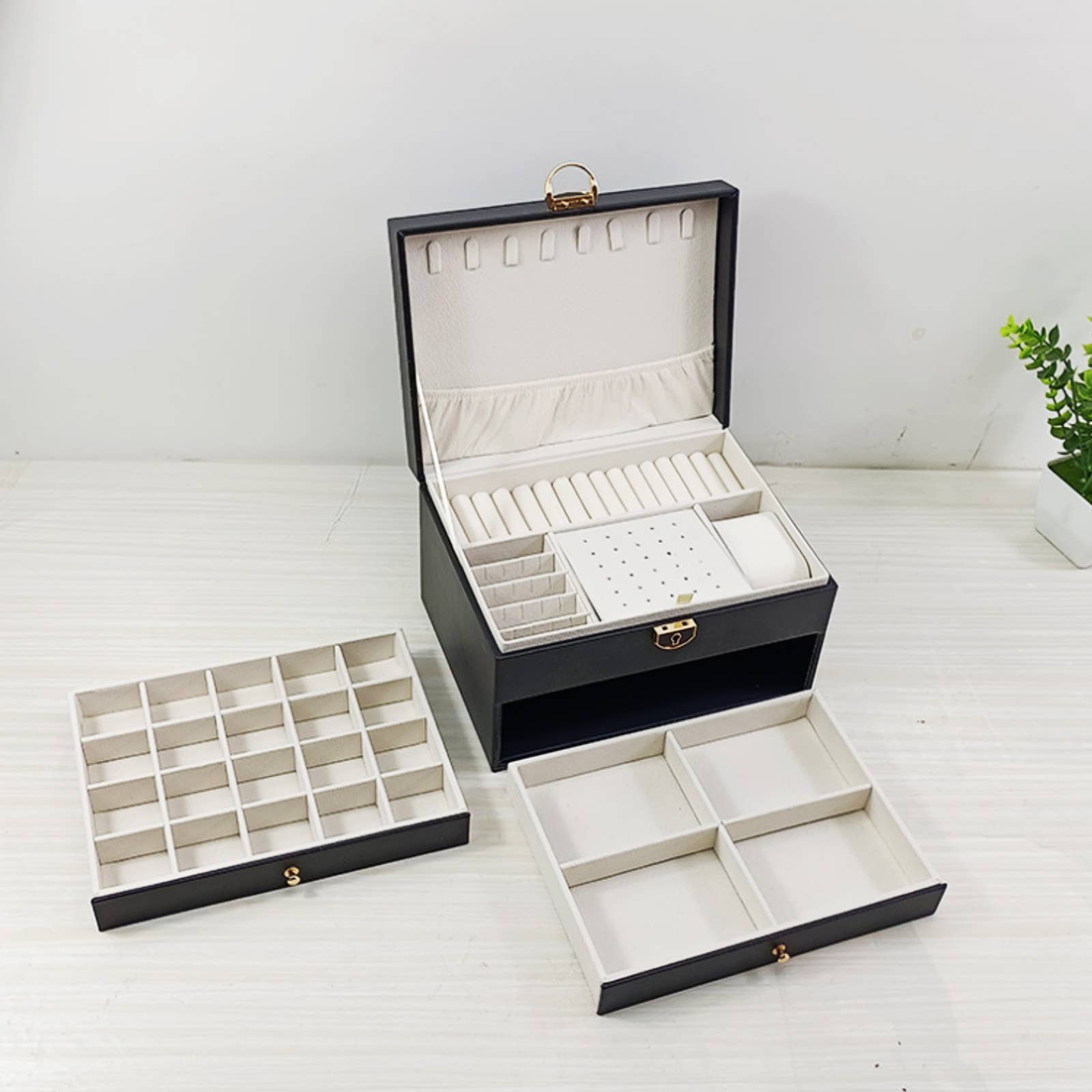 wandf - Wholesale Jewelry Box/Organizer - Durable 3-Drawer Large Capacity Jewelry Accessories Storage9