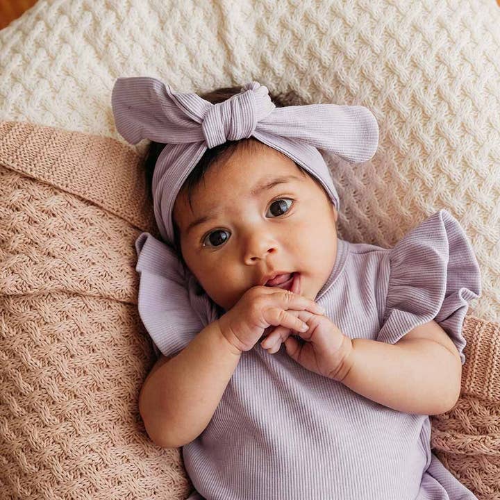 Snuggle Hunny - Wholesale Fashion Headband - Baby - Jacaranda Ribbed Organic Topknot