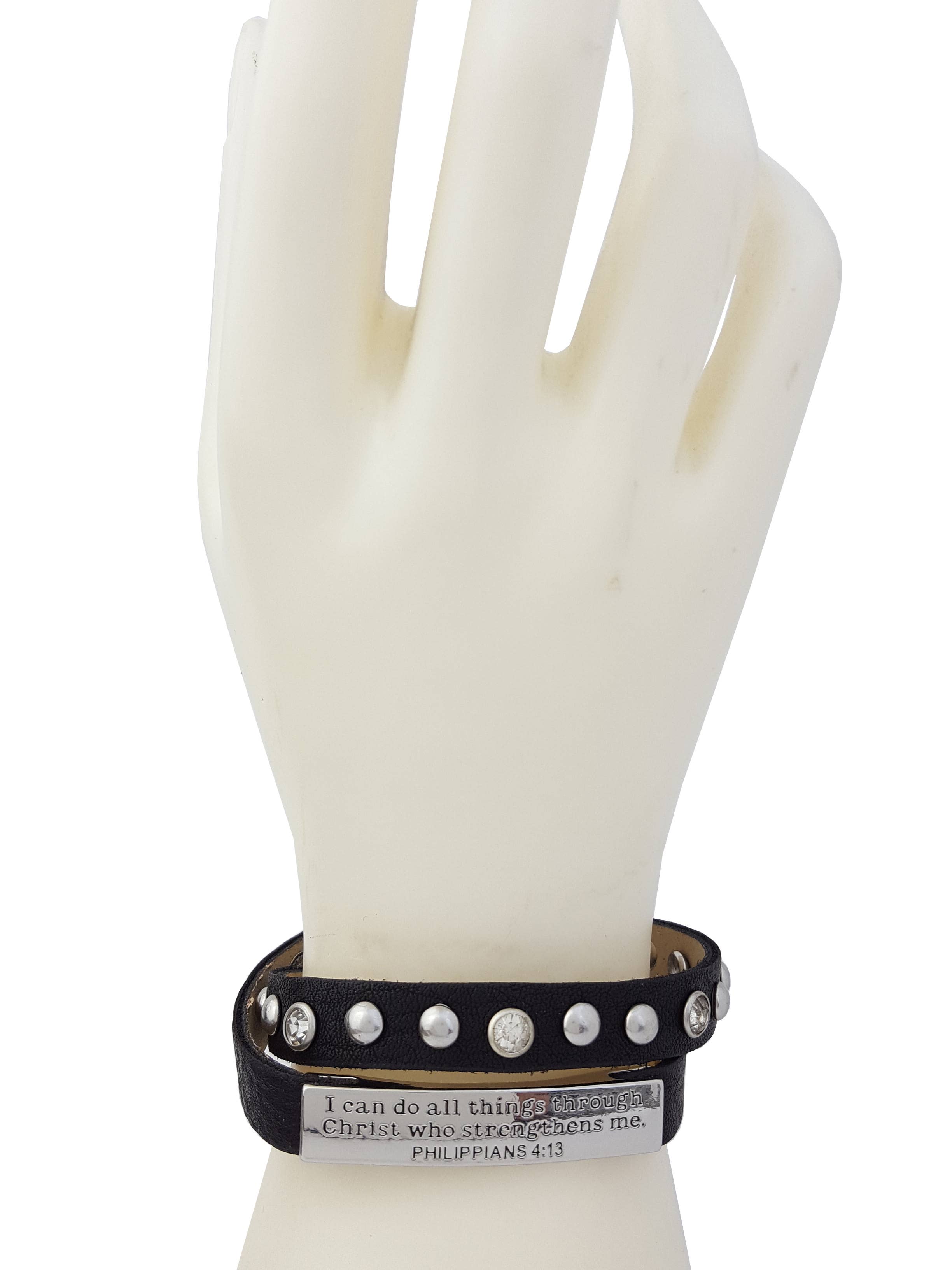 Axesoria West - Venta al por mayor Brazalete - Preempaque de 3: Pulsera de doble vuelta con versículos de la Biblia6