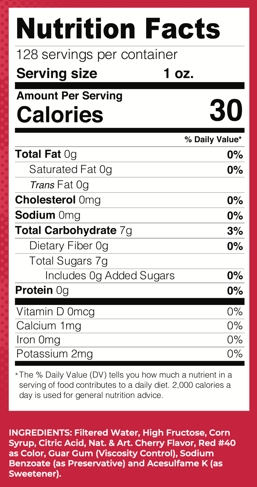 Lucy's - Wholesale Flavored Syrup - Cherry Snow Cone Syrup - 128oz2