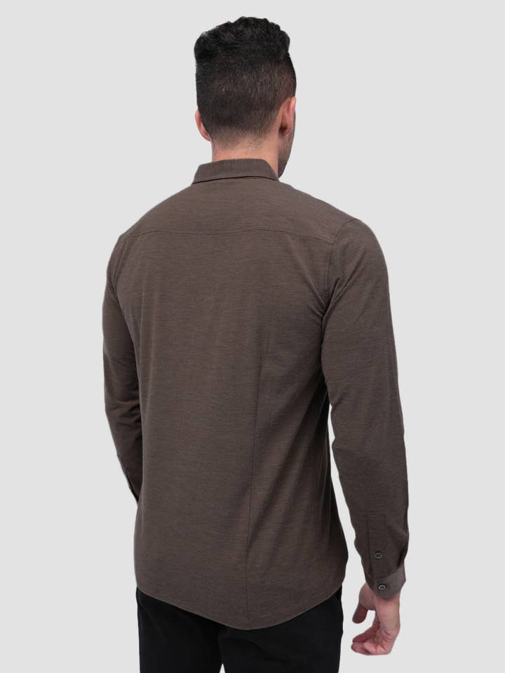 INTO THE AM - Vente Chemise à col boutonné – homme - Chemise boutonnée à manches longues pour hommes23