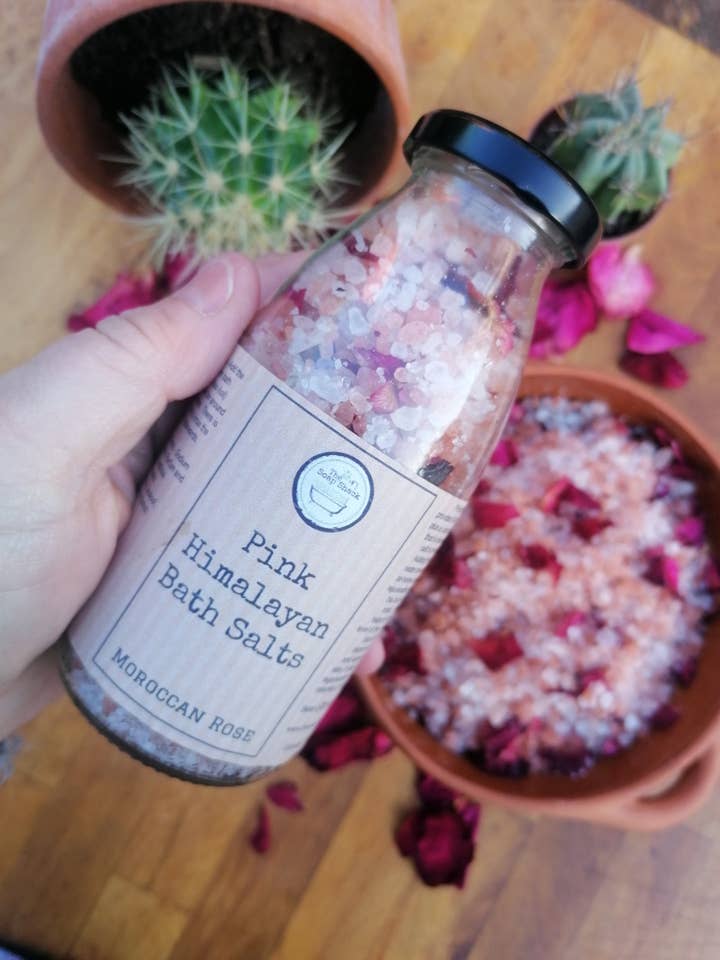 Moroccan Rose Foaming Pink Himalayan Bath Salts for wholesale by The Soap Shack