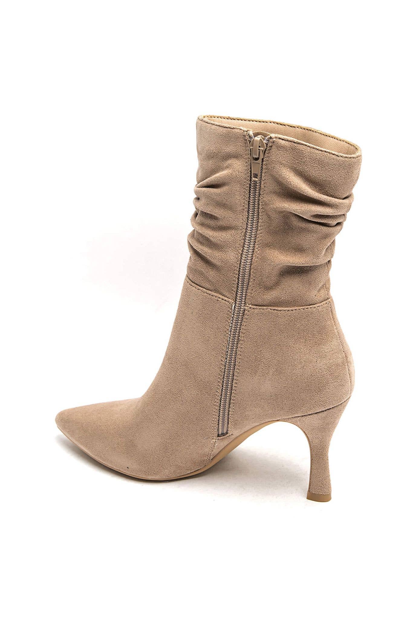 No Doubt Shoes - Venta al por mayor Botines - Mujer - BOTINES DE TACÓN MEDIO EN PUNTA CON FRUNCIDO EN LA PANTORRILLA25