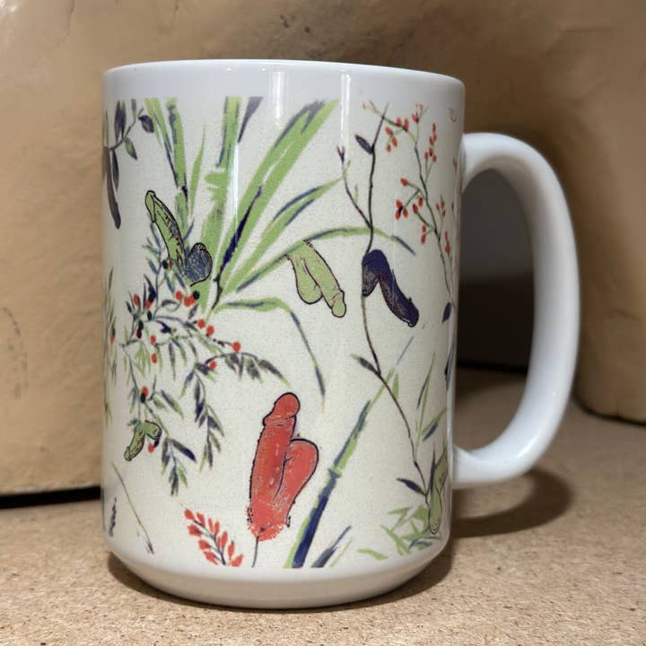 Crooked Halo - Wholesale Coffee Mug - Wild Flower Penis 15oz Ceramic Coffee Mug
