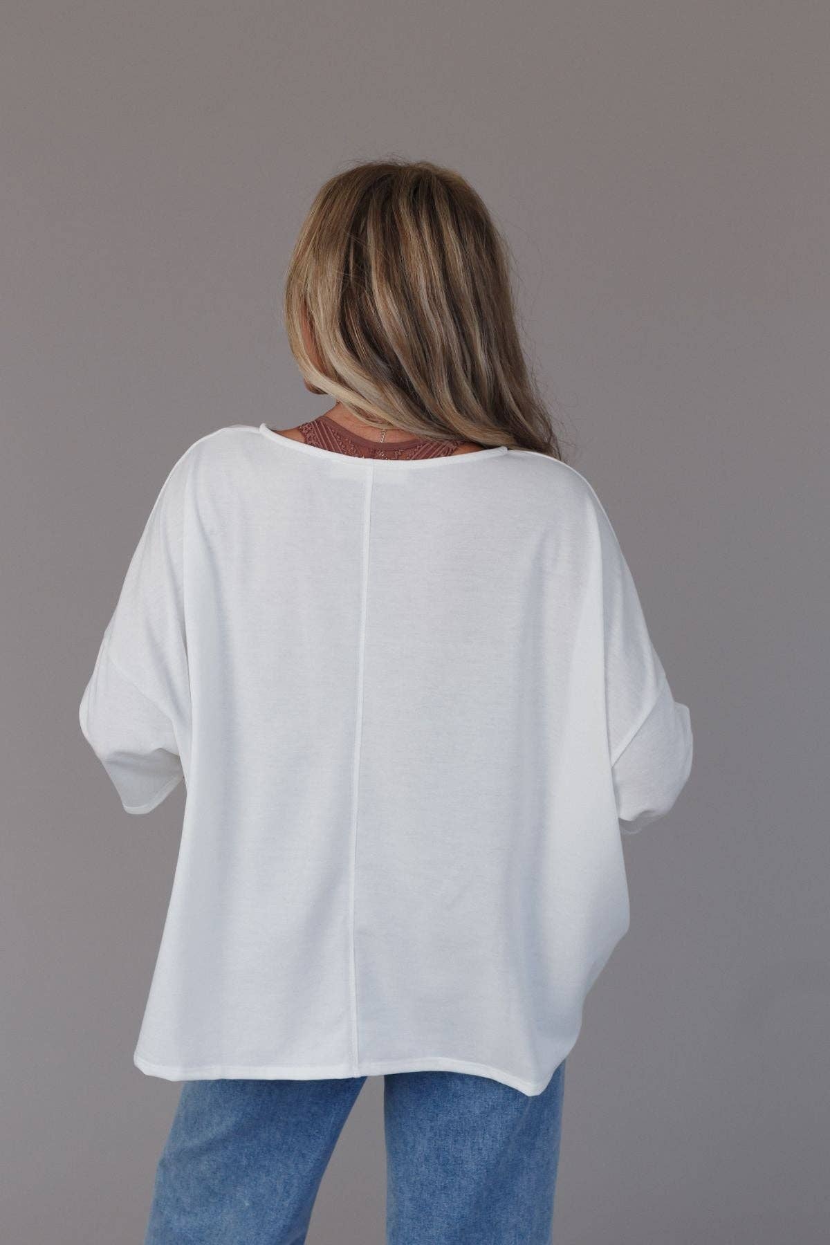 Three Bird Nest - Wholesale Tunic - Women's - Cozy Cool Oversized Tee - Ivory5