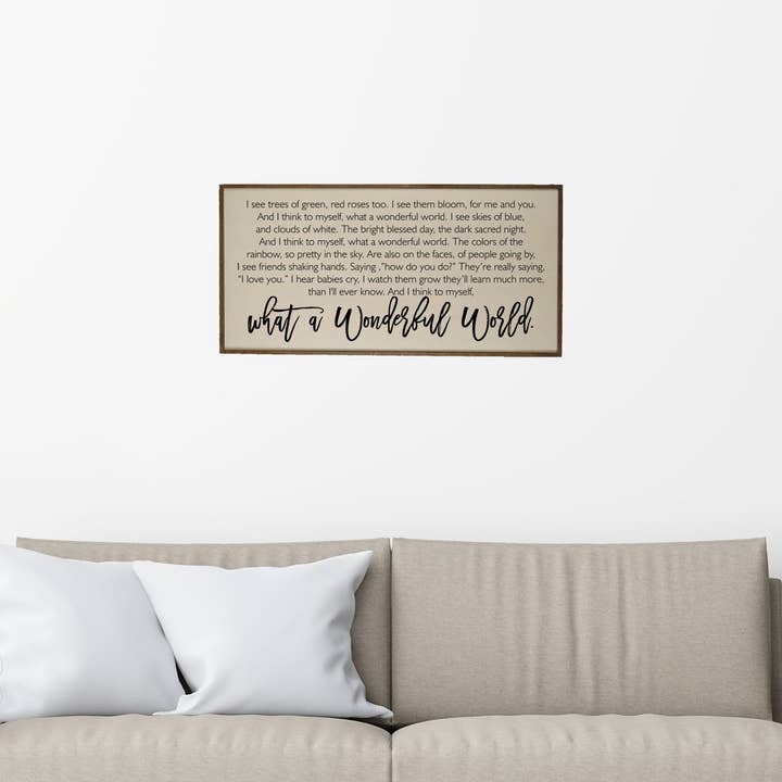 Driftless Studios - Wholesale Sign - 32x16 What A Wonderful World Horizontal Wood Sign