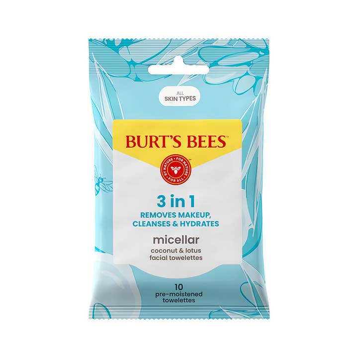 Micellar 3-In-1 Facial Towelettes With Coconut & Lotus 10 Ct for wholesale by Burt's Bees