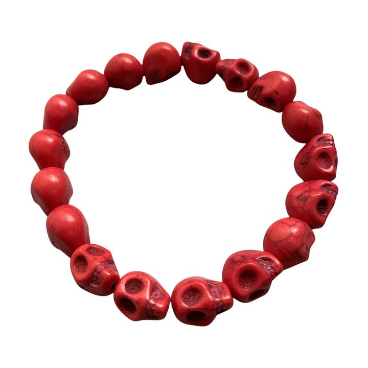VIE - Wholesale Beaded Bracelet - Skull Bracelet, Dyed Howlite15