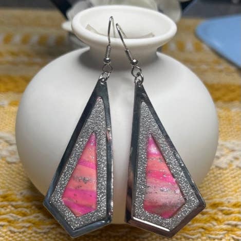Silver pink glitter - teardrops for wholesale by WEARABLES BY B LLC