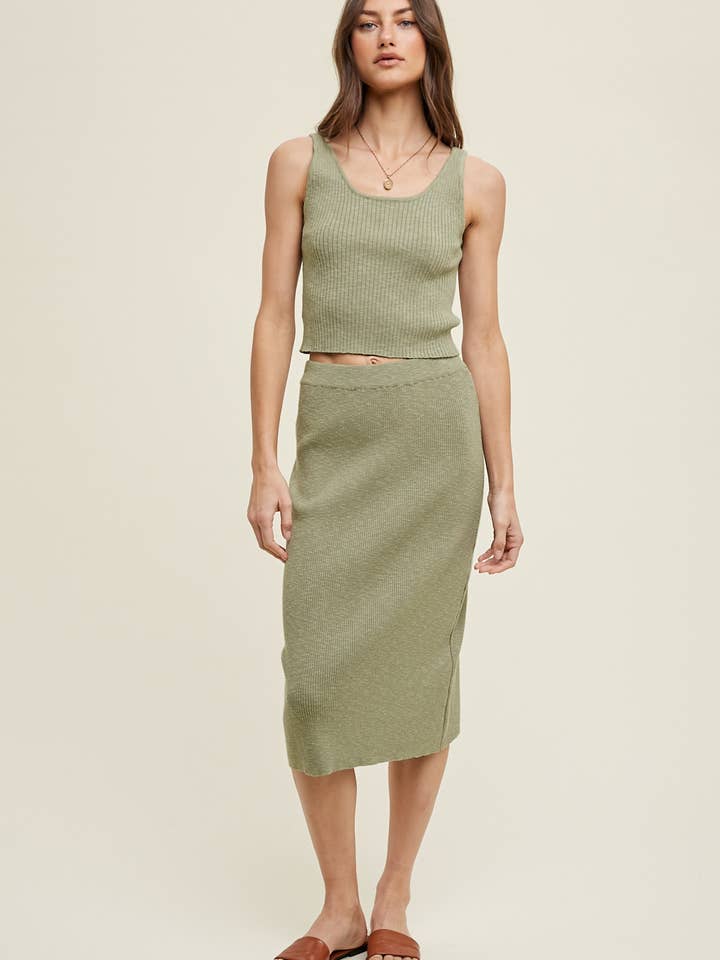 ENSEMBLE PULL HAUT ET JUPE EN DEUX PIÈCES/ WL23-7974 pour la vente par Wishlist Apparel