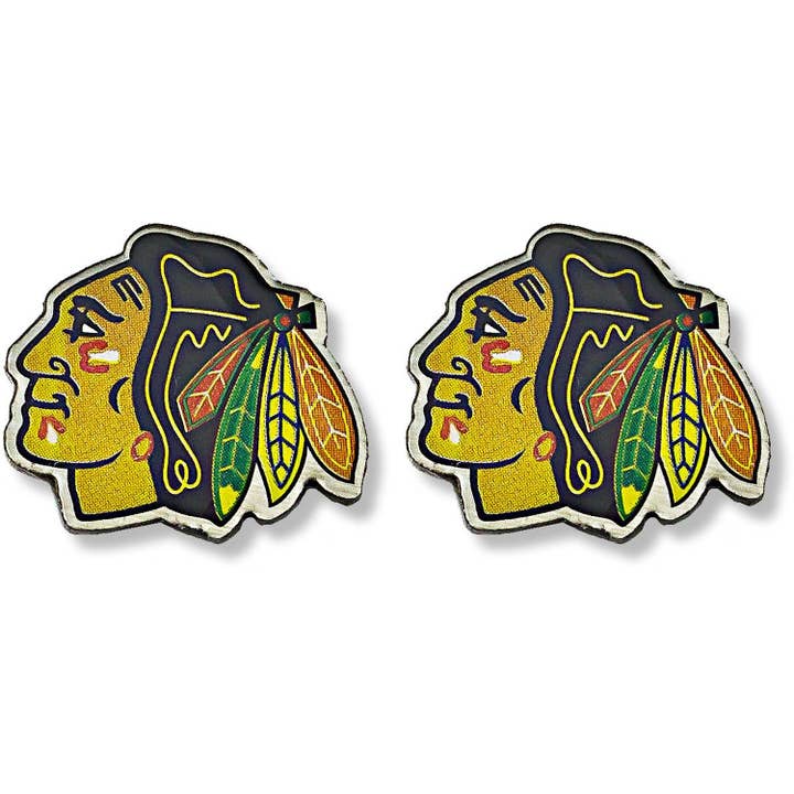 Boucles d'oreilles à logo des Blackhawks de Chicago LNH pour la vente par Aminco USA