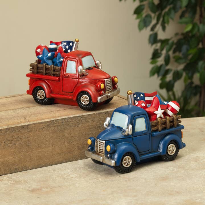 The Gerson Companies - Wholesale Decorative Tabletop Object - 6.7"L Resin Patriotic Truck, 2